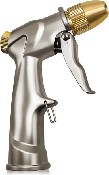 Junxidz Garden Hose Nozzle Hand Sprayer, Heavy Duty High Pressure 100% Metal with 4 Adjustable Spra…