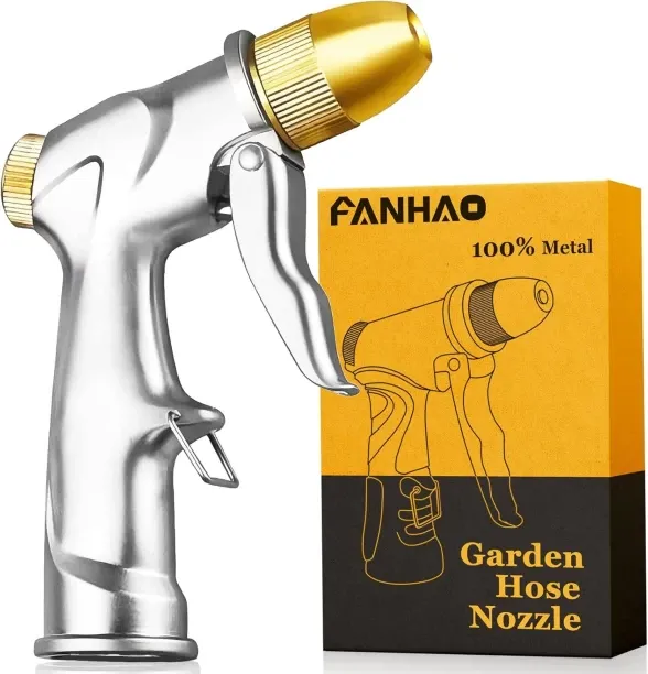 Junxidz Upgraded Garden Hose Nozzle Sprayer, 100% Heavy Duty Metal Handheld Water Nozzle High Press…