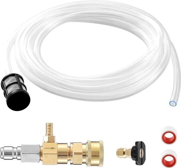 Junxidz Downstream Injector for Pressure Washer, Fixed Chemical Injector Kit with 3/8 Inch Quick Co…
