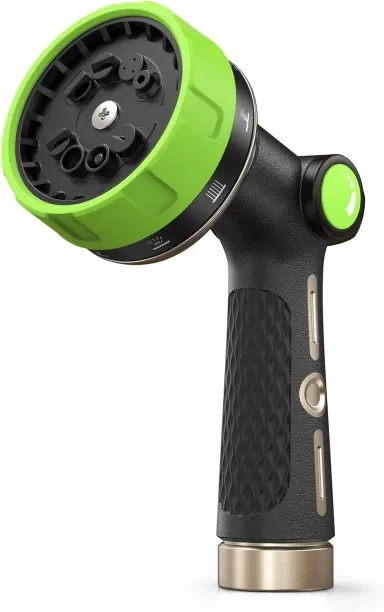 Junxidz Garden Hose Nozzle Heavy Duty - 100% Metal Thumb Control Spray Nozzles for Garden Hose High…