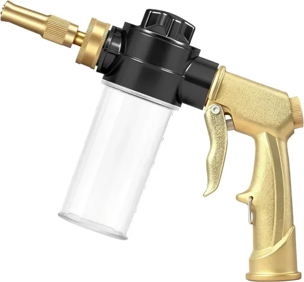Junxidz High Pressure Garden Hose Nozzle with Soap Dispenser, Adjustable Foam Sprayer with Metal Ha…