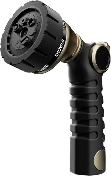 Junxidz Heavy Duty Hose Nozzle, Metal Garden Water Hose Sprayer with 7 Watering Patterns, Thumb Con…