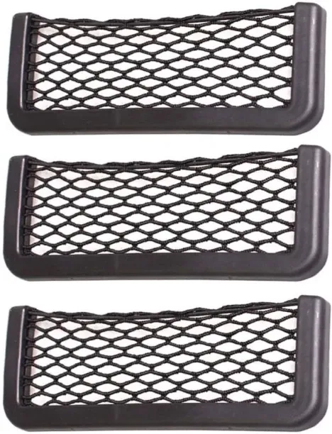 Automotive Car Self-Adhesive Storage net for Phone - Set of 3 (20cm) Side Window Sun Shade