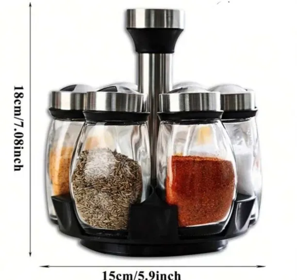 Spice condiments Spice Set Glass, Stainless Steel