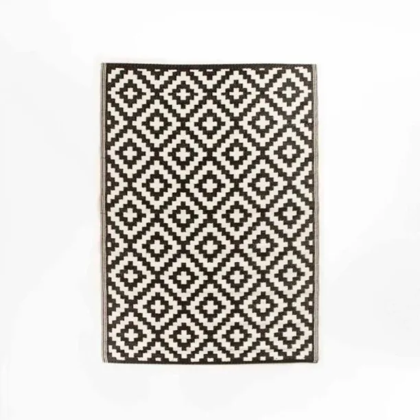 Aura MENO M1 Indoor Outdoor Rug 150 × 230cm – Reversible Geometric Polypropylene Patio Rug (Area Ru…