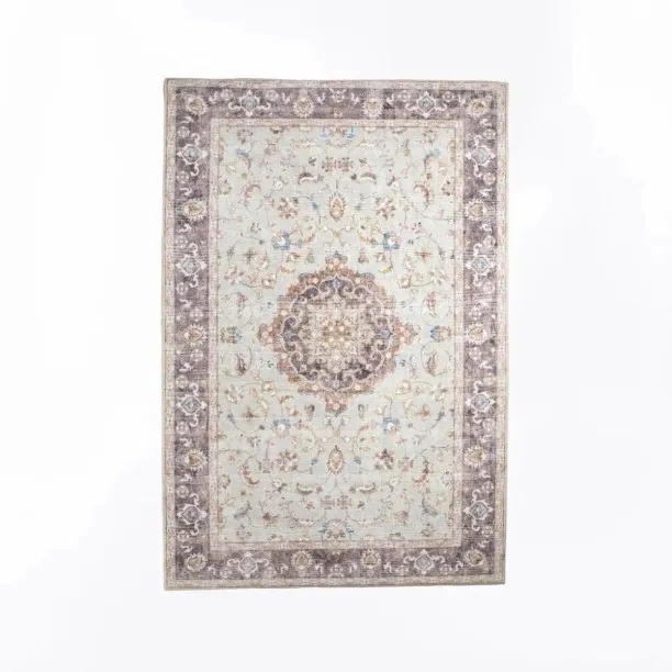 Aura Durban DU4 Rug 160 × 235cm – Distressed Floral Medallion Vintage Area Rug (Area Rug) Polypropy…