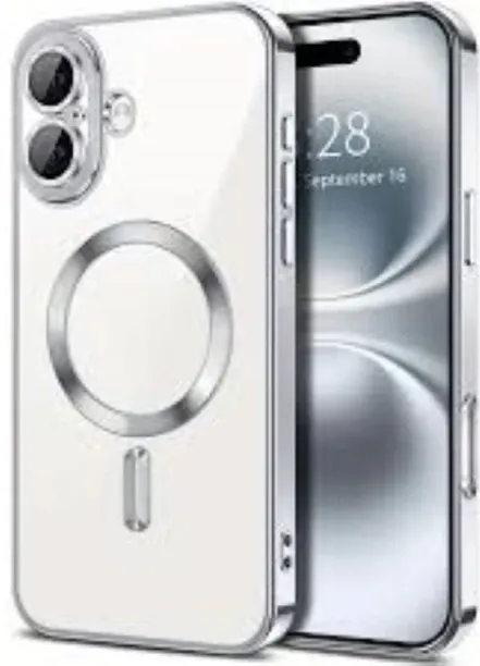 CTDW Mag-safe Magnetic Charging Silver Case for iPhone 17 Back Cover for Apple