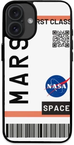 Caitscases TPU Fashion Covers (Nasa Mars Ticket) Back Cover for Apple iPhone 16 Plus