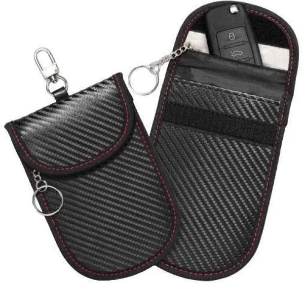 Better Buys Anti Theft RFID Carbon Fibre Waterproof Key Fob Protector Pouch Pouch for All essentials