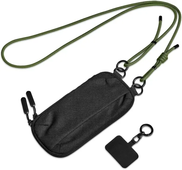 Altitude Glam Recycled PET Crossbody Bag & Phone Strap, Army Green, Pack of 10 Pouch for NA