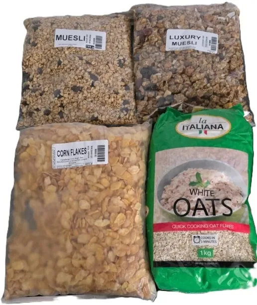 Breakfast combo Cereal: 2 x Muesli, Cornflakes and Italiana Oats Box