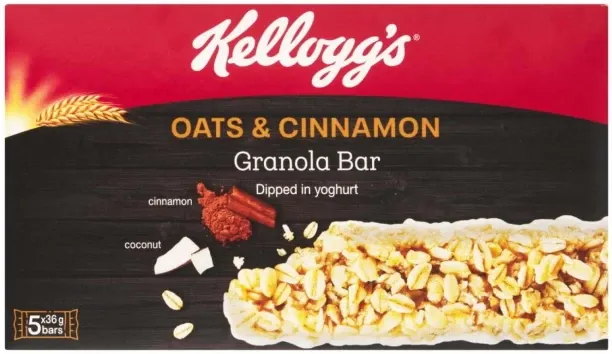 Kellogg's Oats & Cinnamon Granola Bar Box