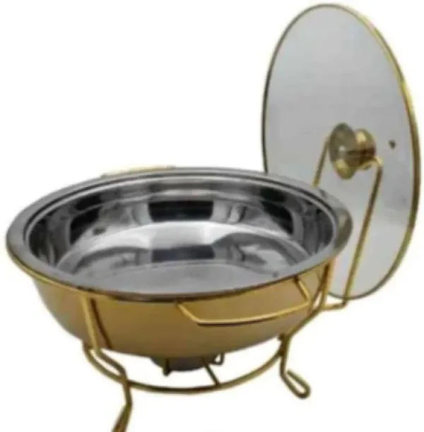 Aryhaan Gold Chafing Dish W Lid (Set of 4) 6 l Single Pan