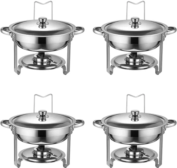 EverythingMART 4x 6L Round Chafing Dish 3.5 l Single Pan