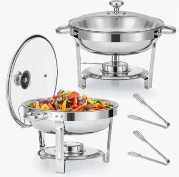 EverythingMART 5L Chafing dish with Glass Lid and Serving Tong 5 l Single Pan