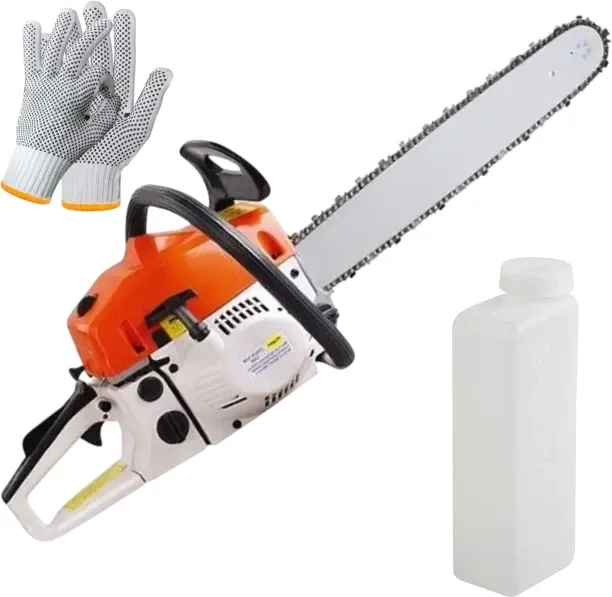 fame inc 52cc 16 Inch High Power Petrol & Oil Chain Saw & Gloves Fuel Chainsaw