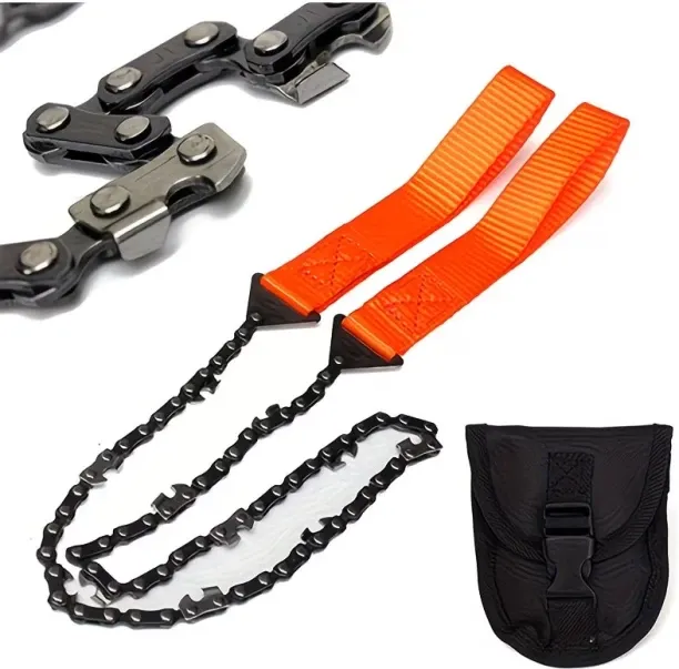 Happyfun Pocket Chainsaw, 41 Inch 11 Teeth Rope Chain Saw with Handle Cordless Chainsaw