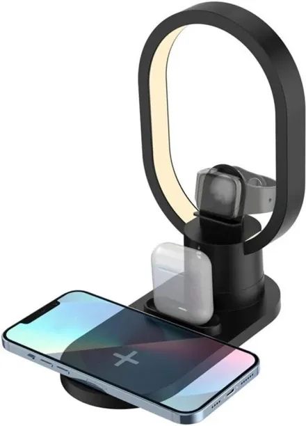 WEIWEISTORE 3 in 1 Wireless Charging Station, 15W Ultra-Compact Chargers Charging Dock Stand, Bedsi…