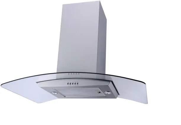 Falco 90Cm Island Curved Glass Extractor Fan FAL-90-IS90A Ceiling Mounted Chimney