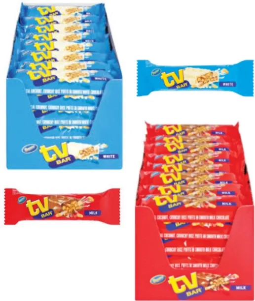 TV chocolate bar TV Chocolate Combo- Milk Chocolate + White Chocolate White Chocolate Bars