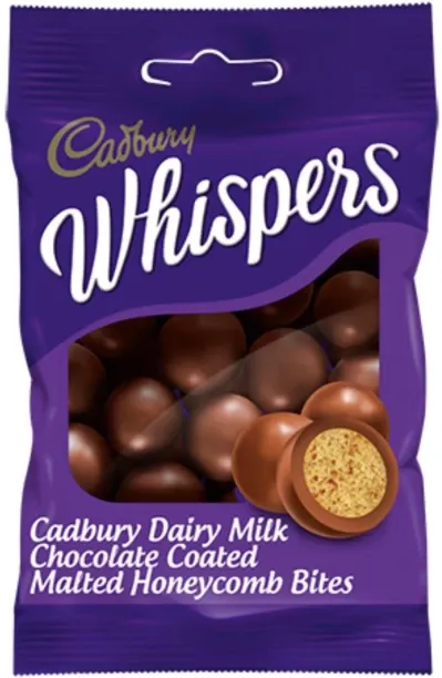 Cadbury Whispers Coated Malted Honeycomb Milk Chocolate Bites