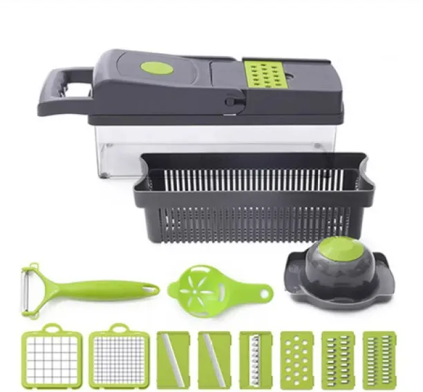 Zzztrade 14 Pieces Vegetable Chopper Mandoline Slicer - SD Vegetable Plastic Chopper