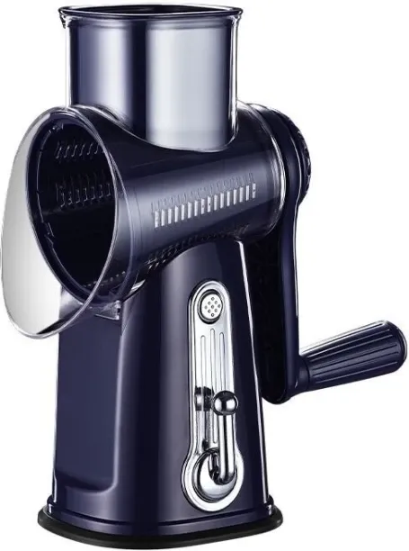 Flycross 5-in-1 Rotary Cheese Grater with Handle – Stainless Steel Blades, Vegetable Slicer & Shred…