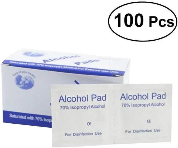 Flycross 100PCS Disposable Alcohol Prep Pads - Skin Cleansing Wipes Saturated with 75% Ethanol - Me…