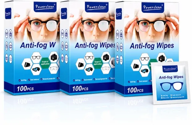 Power clean Powerclean Anti Fog Lens Cleaning Wipes 3 Pack for Glasses and Screens Cleaning Wipe