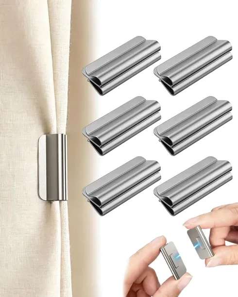 Duomi Magnetic Curtain Clips 3-Pair Stainless Steel Cloth Clips