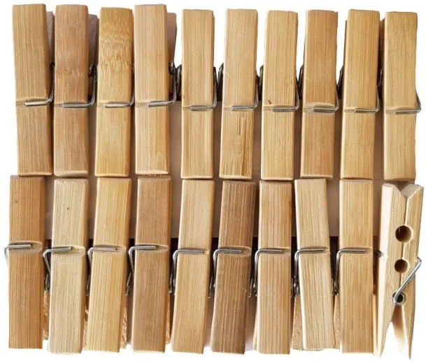 Generic Modern Fashion 60 x Clothing Pegs/Laundry Pegs - Bamboo Bamboo Cloth Clips