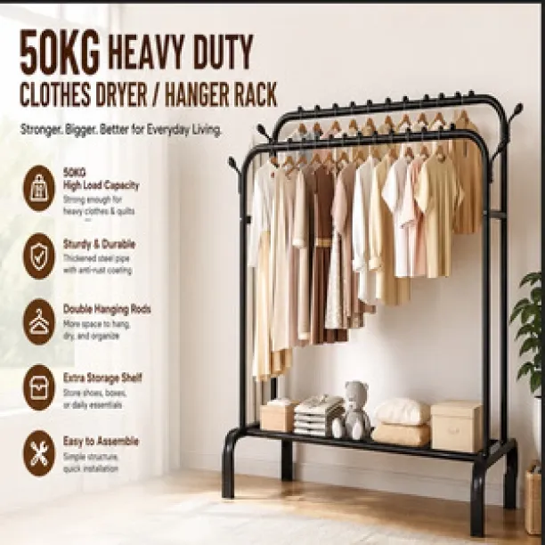 Generic Steel Floor Cloth Dryer Stand 50 Kg Heavy Duty Rack