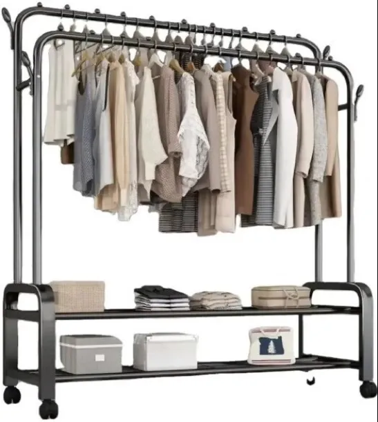 CDS Steel Floor Cloth Dryer Stand Boutique Metal Cloth Hanger Floor Garment Rack