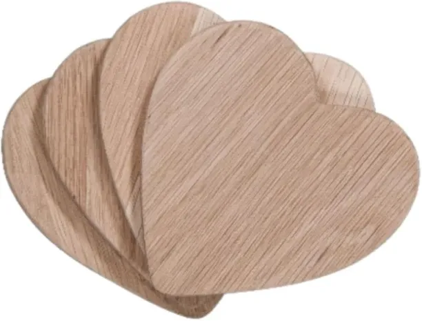 Heavenly Whispers Heart Reversible Wood Coaster