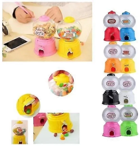 Max Cute Sweets Mini Candy Machine Bubble Gumball Dispenser Coin Bank Kids Toy Multicolor Random,ab…