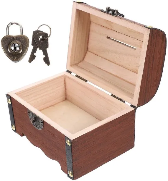 Max Children Saving Box Wooden Money Container for Home 3Pcs Set Coin Bank