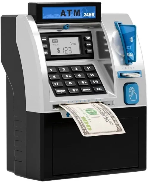 Solala Piggy bank, ATM automatic deposit and teller machine piggy bank, large capacity, smart passw…
