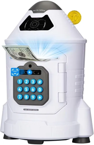Tidecus Piggy Bank for Kids, Electronic Kids Money Safe with Password & Face ID Simulation, Rocket …