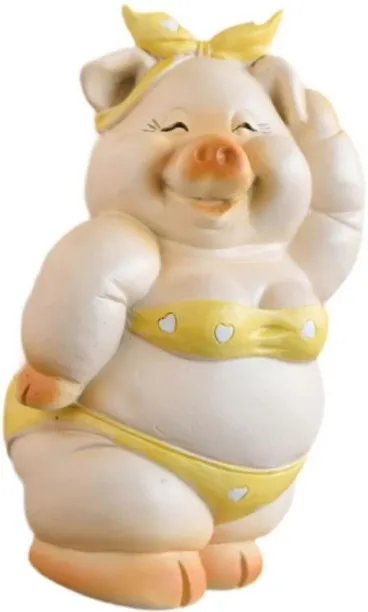 Max (Beautiful girl piggy)Saving Coin Box Resin Piggy Bank Home Statue Crafts Polyresin Ornament Ho…