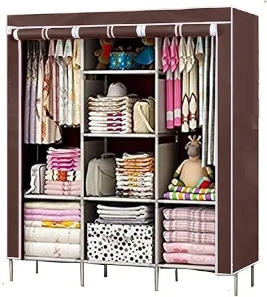 Generic Fancy & Portable Multipurpose Space-Saving Foldable Cabinet Wardrobe Steel Collapsible Ward…