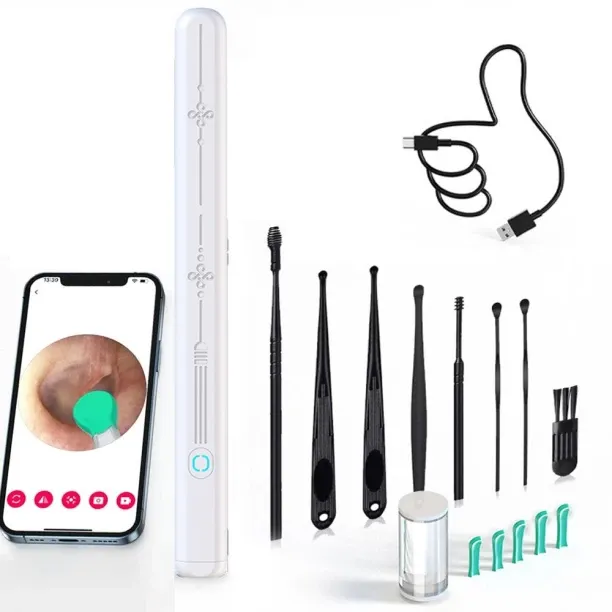 BezosMax Ear Cleaner for Children Adults, Ear Wax Removal with 6 LED Lights, Smart WiFi Ear Endosco…