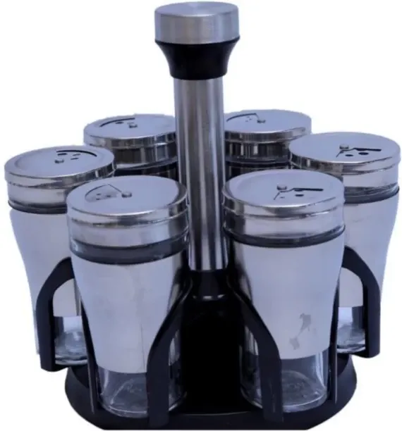 Generic Stainless Steel Spice Rack Spice Set Glass