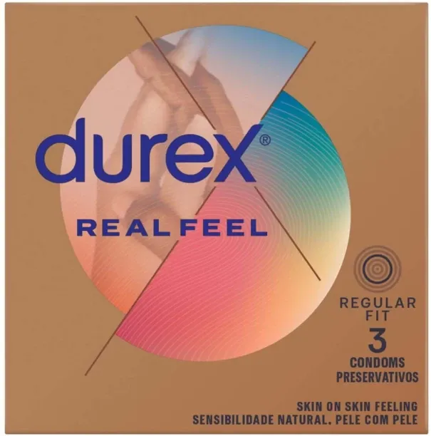 Durex Real Feel Regular Fit Condoms Smooth Regular Condoms For Men