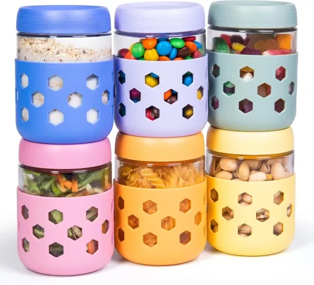 EMPORIUM HUB Glass, Silicone Food Container  - 470 ml