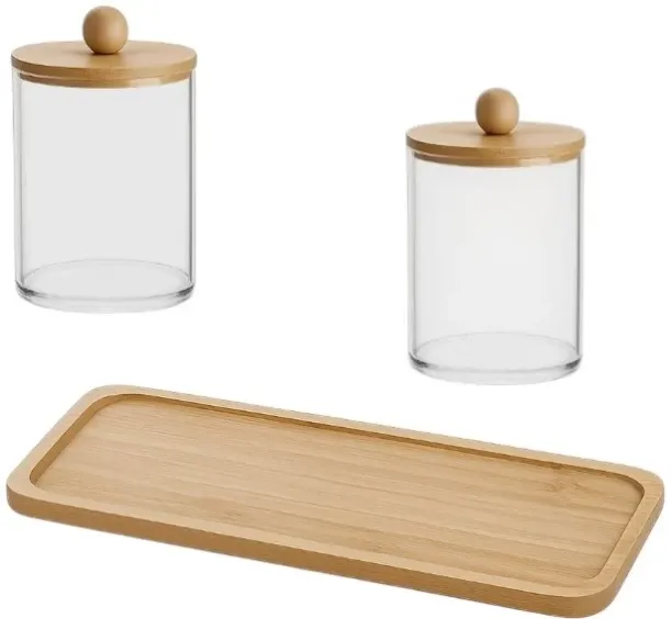 Premium Wooden, Plastic Cookie Jar - 1135 g