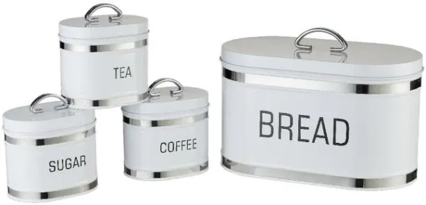 Bread storage Stainless Steel Tea Coffee & Sugar Container  - 3 l