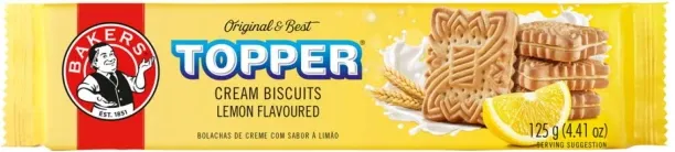 Bakers Topper Lemon Flavoured Biscuits Cream Filled Biscuit