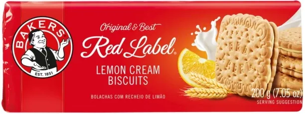 Bakers Red Label Lemon Biscuits Cream Filled Biscuit