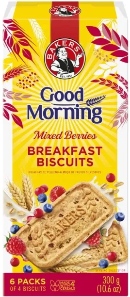 Bakers Good Morning Breakfast Biscuits Mixed Berries Biscotti