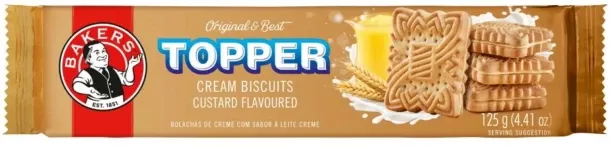 Bakers Topper Custard Flavoured Biscuits Cream Filled Biscuit